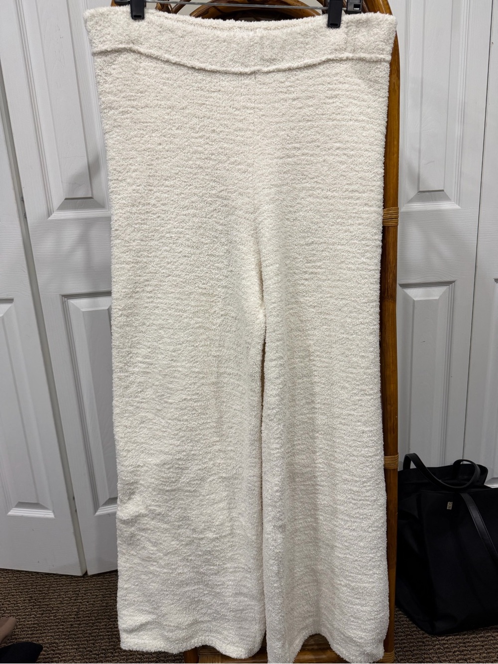 aerie Cream Wide-Leg Plush Lounge Pants